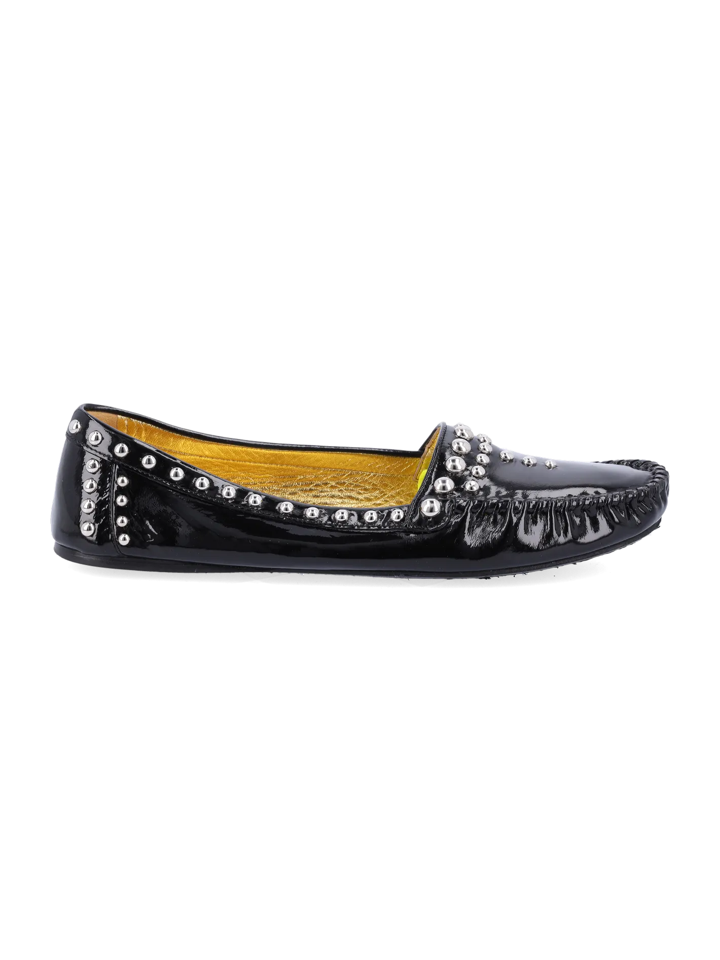 studded patent leather loafers