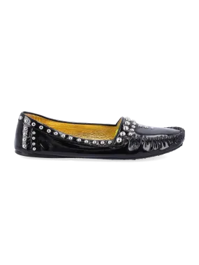 studded patent leather loafers