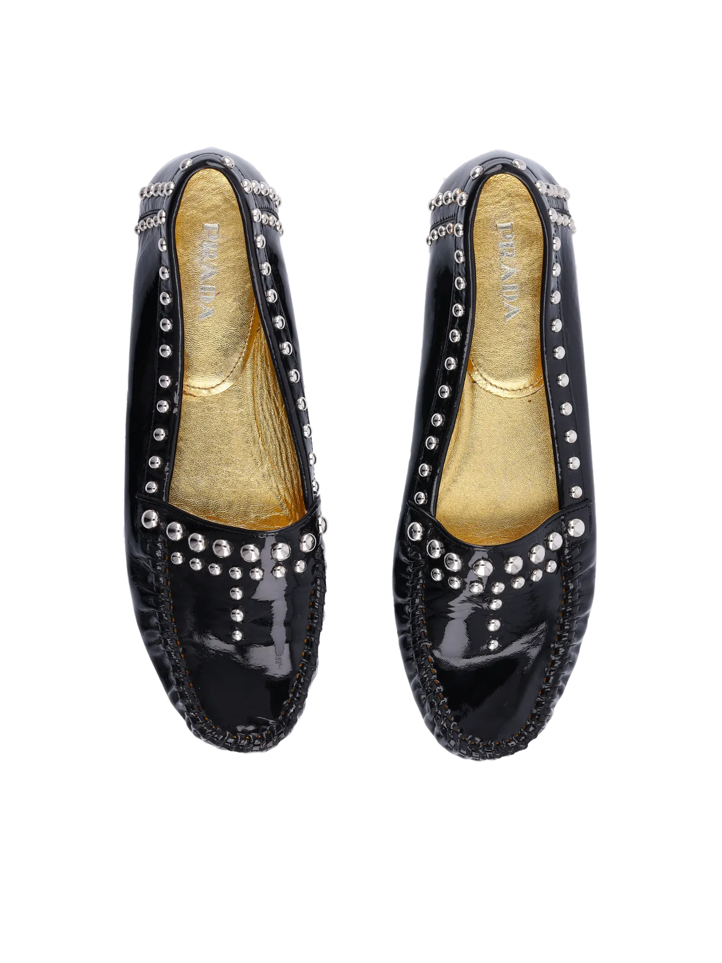 studded patent leather loafers