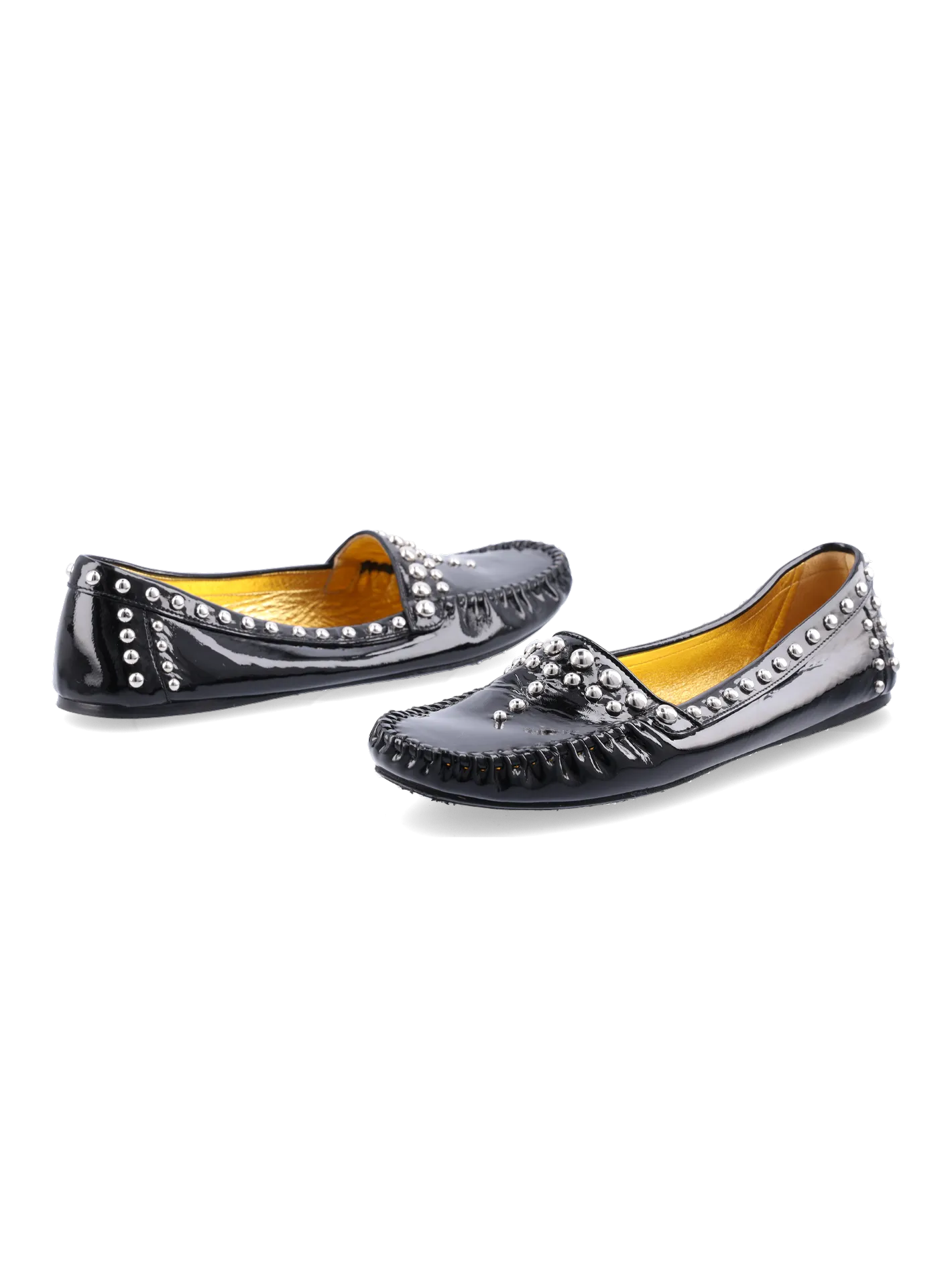 studded patent leather loafers