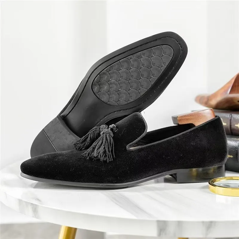 TasselLux Cow Leather Slip-on Loafers