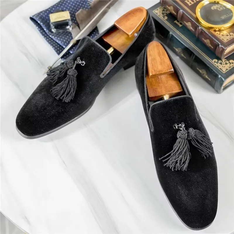 TasselLux Cow Leather Slip-on Loafers