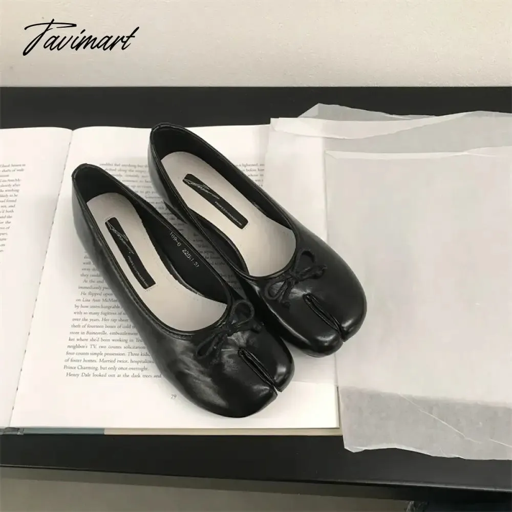 Tavimart New Women Split Toe Flats Shoes Slip on Microfiber Comfy Slippers Soft Bottom Loafers Solid Ladies Moccasins Zapatos Mujer