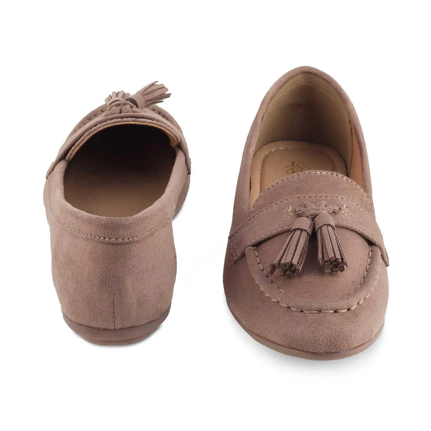 The Bonum Beige Women's Dress Tassel Loafers Tresmode