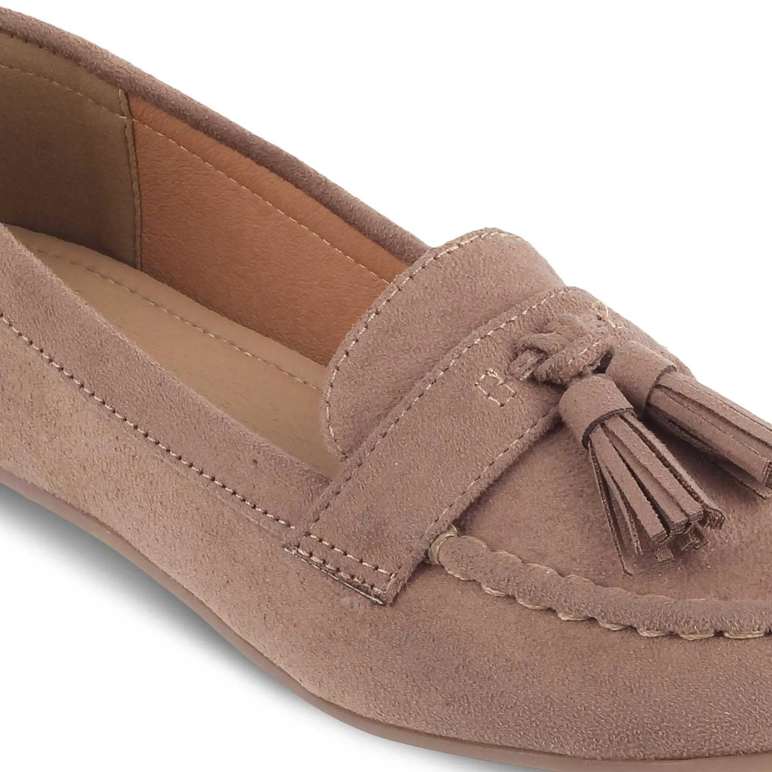 The Bonum Beige Women's Dress Tassel Loafers Tresmode