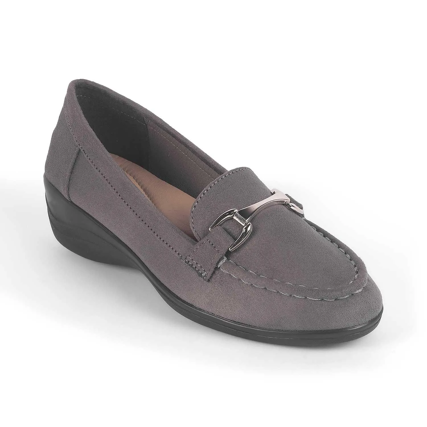 Tresmode Lucia Grey Women's Casual Wedge Loafers