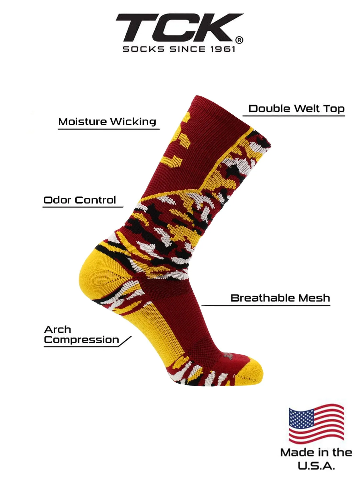 USC Trojans Woodland Camo Crew Socks