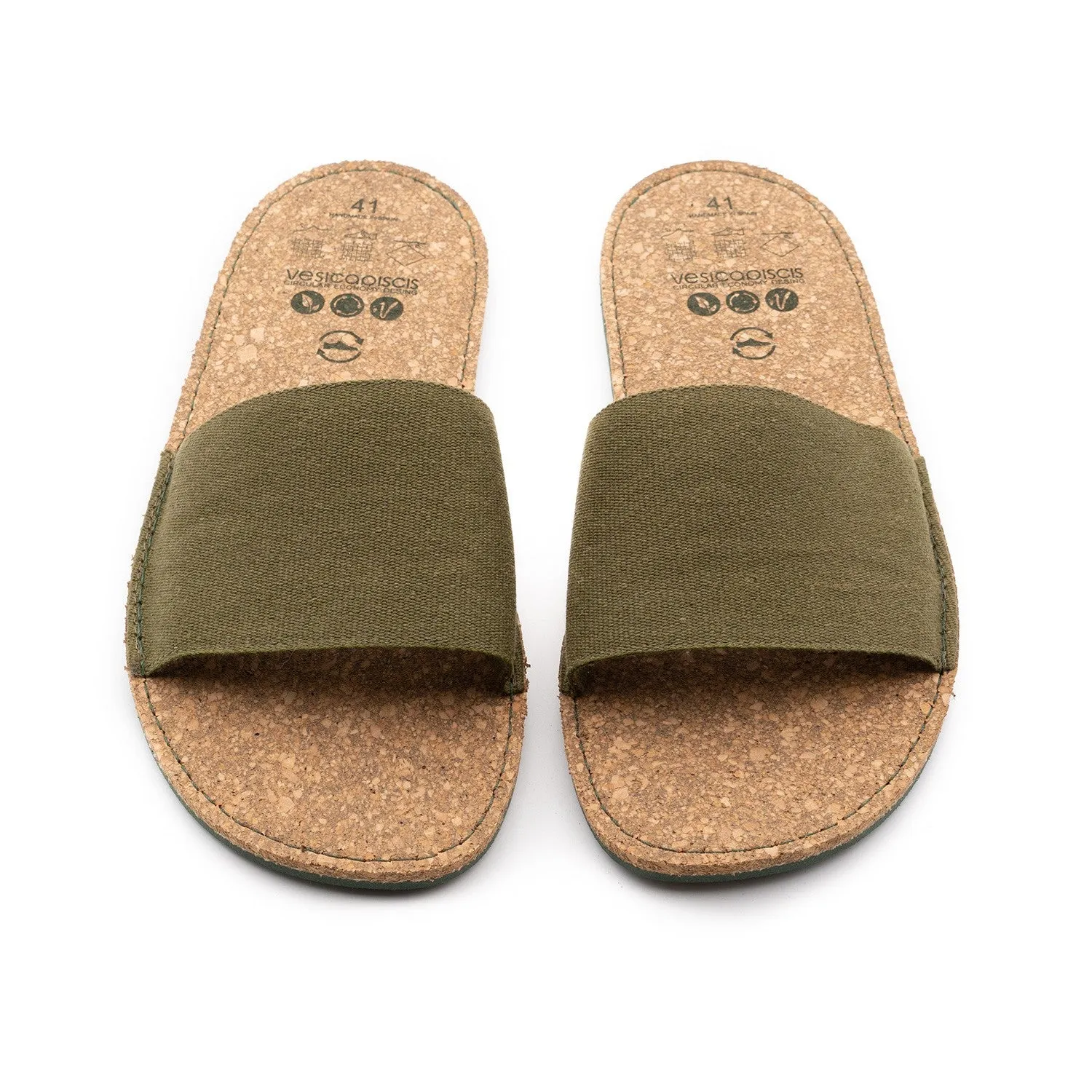 Vegan sandal kaki BEA008