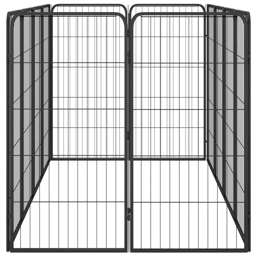 vidaXL 12-Panel Dog Playpen Black 50x100 cm Powder-coated Steel