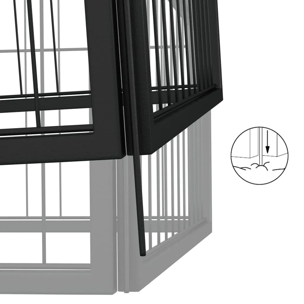 vidaXL 24-Panel Dog Playpen Black 50x100 cm Powder-coated Steel