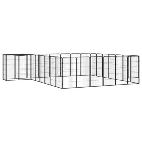 vidaXL 30-Panel Dog Playpen Black 50x100 cm Powder-coated Steel