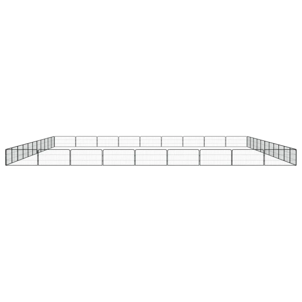 vidaXL 40-Panel Dog Playpen Black 100x50 cm Powder-coated Steel