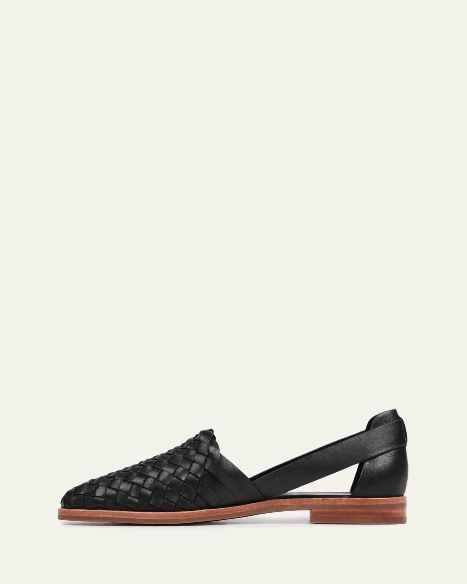 WISDOM CASUAL FLATS BLACK LEATHER