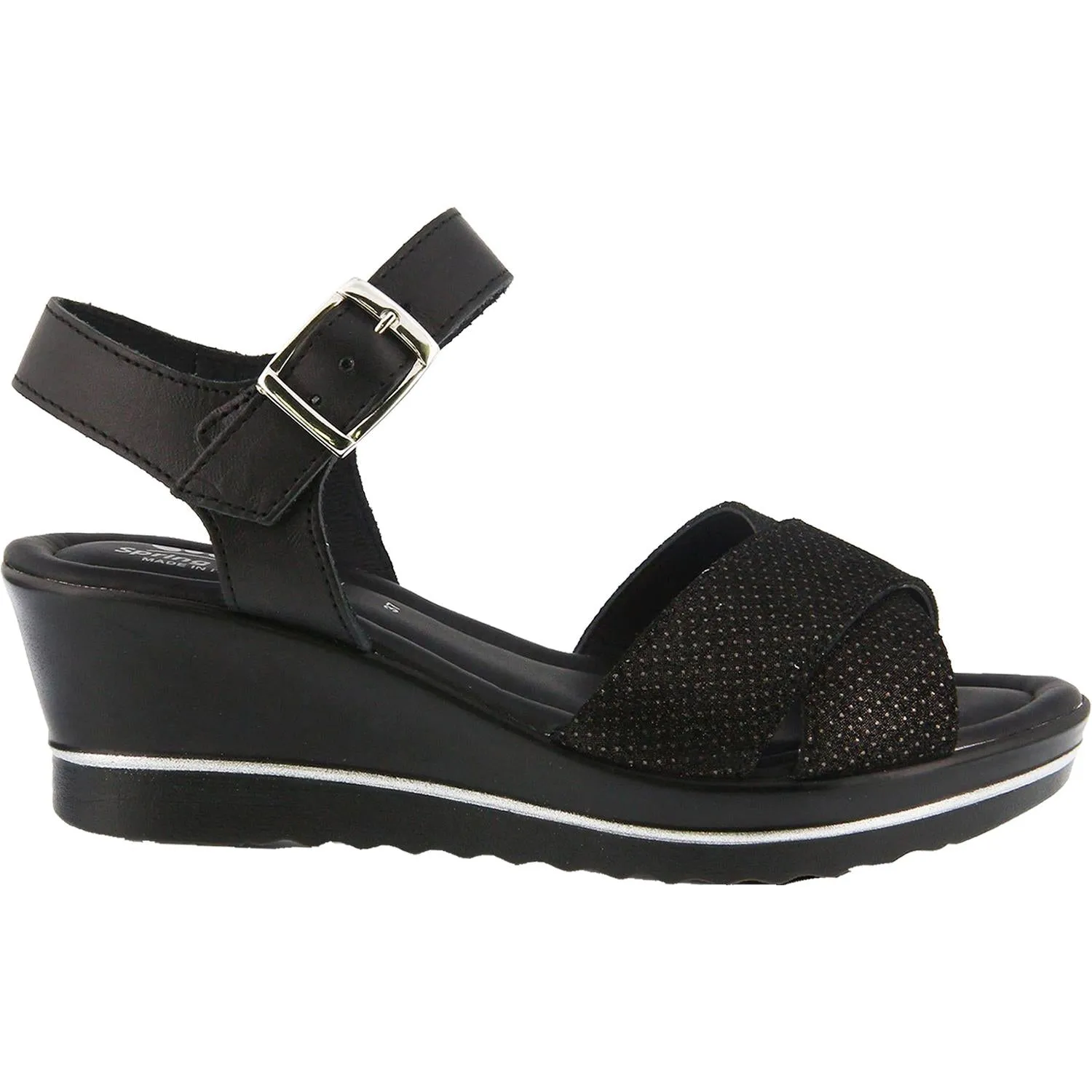 Women's Spring Step Rochelle Black Leather